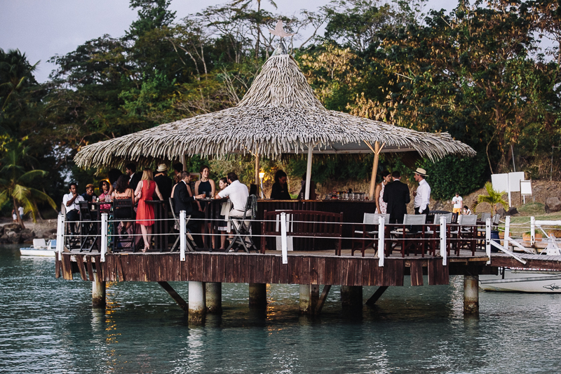 Caribbean mixed wedding at the seaside in Martinique