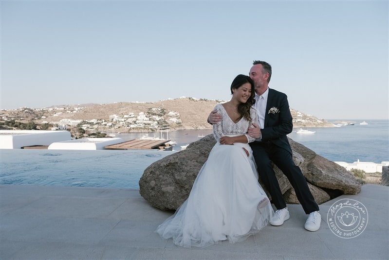 Mariage bohème et élégant à Mykonos