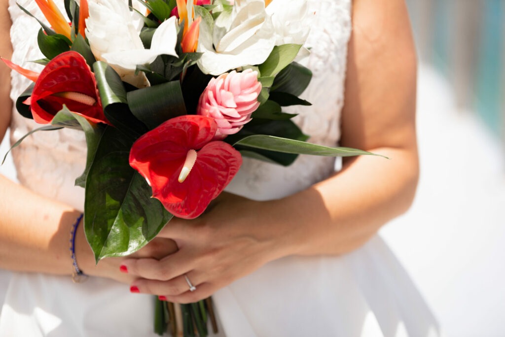 Bouquet de mariée tropical - wedding planner Martinique