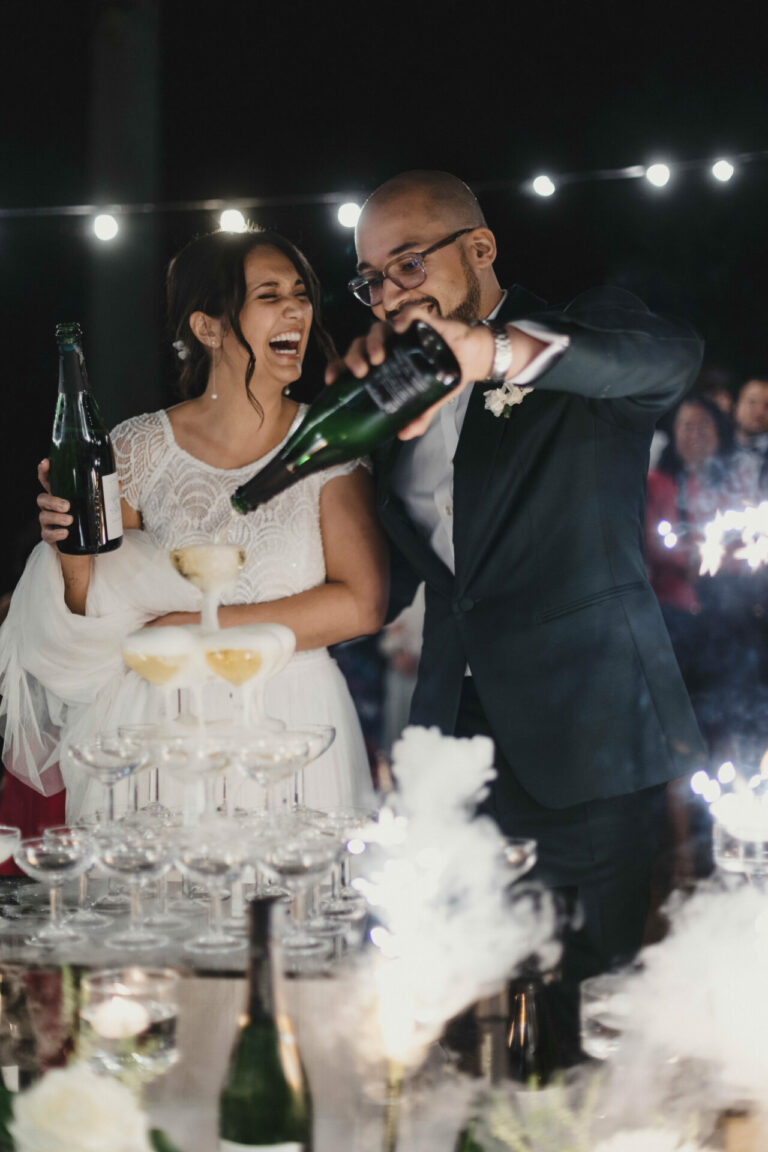 cascade de champagne - Organsa wedding planner Paris