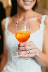 Luxury bride with a Aperol spritz